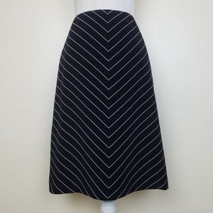 Vintage Oscar de la Renta Shevron Silk Skirt Sz 2